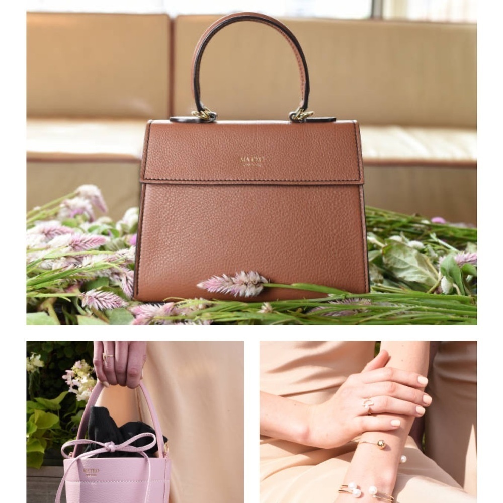 Mateo New York Elegant Brown and Pink Satchel
